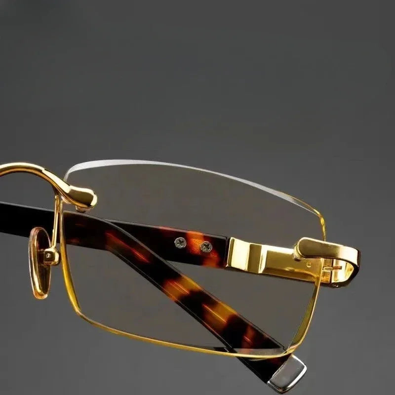 Men Reading Glasses Business Presbyopia Glasses Natural Metal Material Glasses Unisex