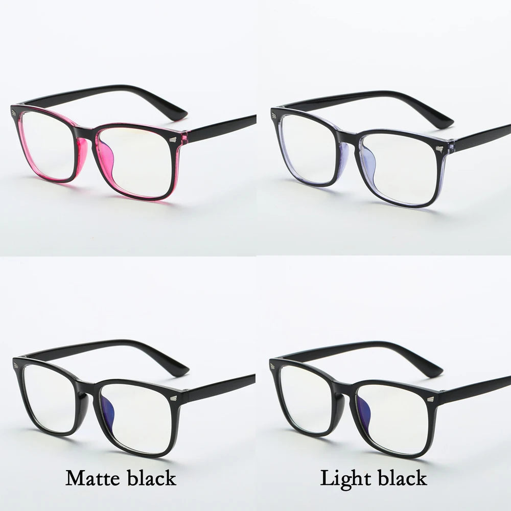 Fashion Unisex Square Glasses Plain Glasses Full Frame Glasses for Men and Women Radiation Protection Optical Glasses