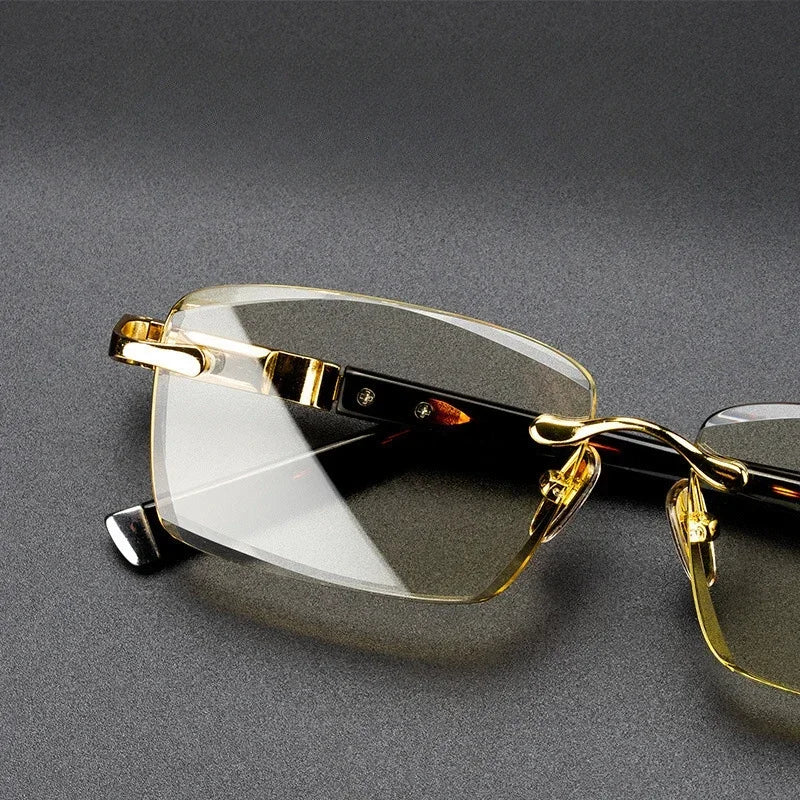 Men Reading Glasses Business Presbyopia Glasses Natural Metal Material Glasses Unisex
